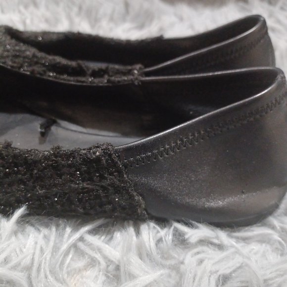 Zara Black Two-Toned Shimmery Pointed Flats Women's Size US 6.5, EU 37 - Picture 5 of 14